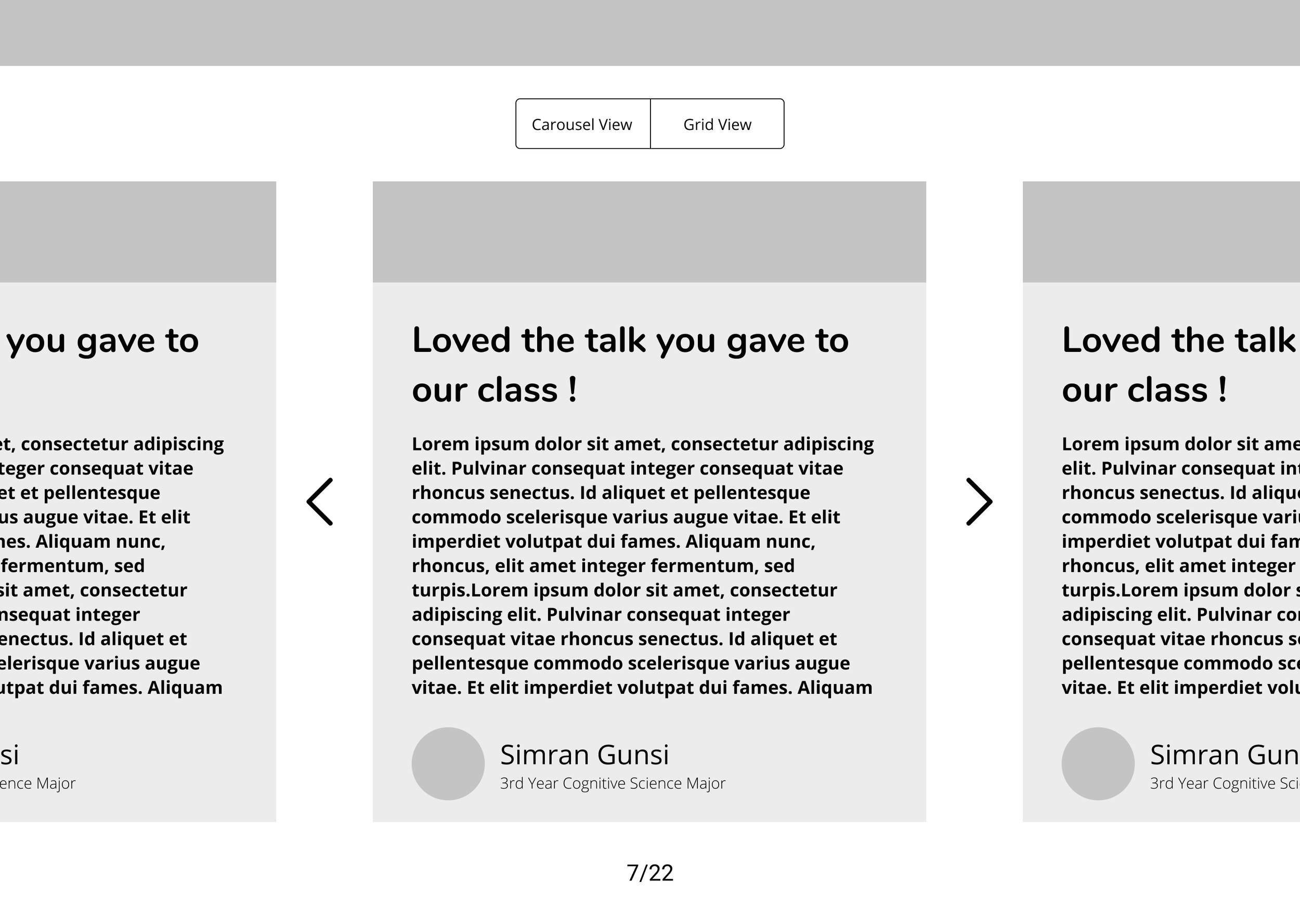 Gallery mode high-fidelity
