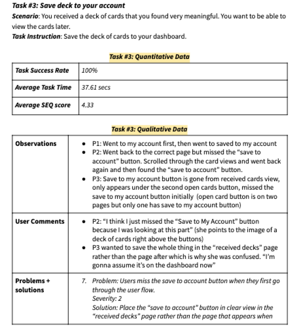 Key findings summary
