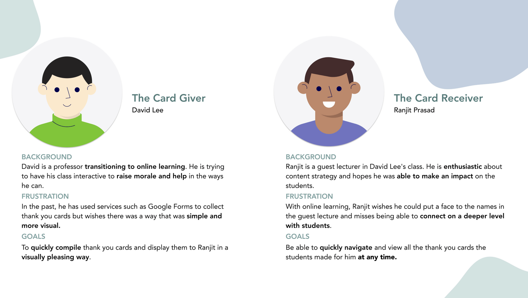 User research synthesis — creators vs. receivers